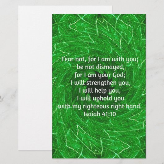 Bijbel verses Inspirerend Citaat Isaiah 41:10 Briefpapier (Voorkant / Achterkant)
