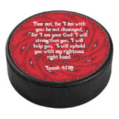 Bijbel verses Inspirerend Citaat Isaiah 41:10 Hockey Puck (3/4)