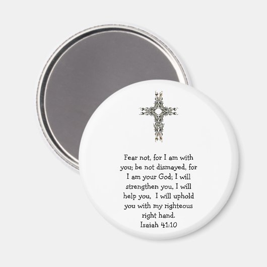 Bijbel verses Inspirerend Citaat Isaiah 41:10 Magneet (Voorkant / Achterkant)