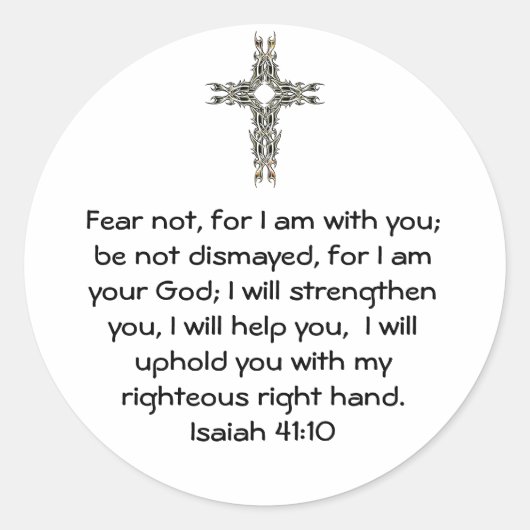 Bijbel verses Inspirerend Citaat Isaiah 41:10 Ronde Sticker (Voorkant)