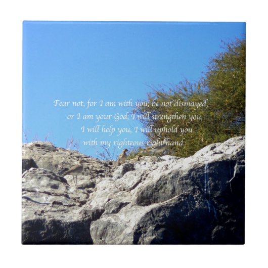 Bijbel verses Inspirerend Citaat Isaiah 41:10 Tegeltje (Voorkant)