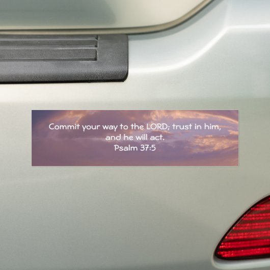 Bijbel verteert Motivatie scripts Psalm 37:5 Bumpersticker (Op auto)