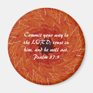 Bijbel verteert Motivatie scripts Psalm 37:5 Magneet