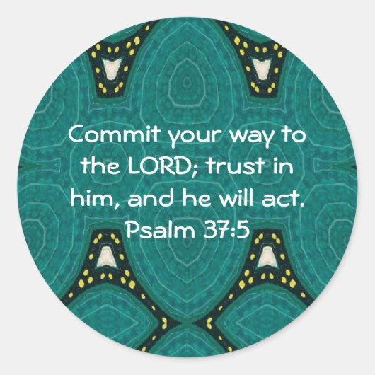 Bijbel verteert Motivatie scripts Psalm 37:5 Ronde Sticker (Voorkant)