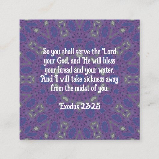 Bijbel verveelt het Healing Scripture Quote Exodus Informatiekaartje (Voorkant)