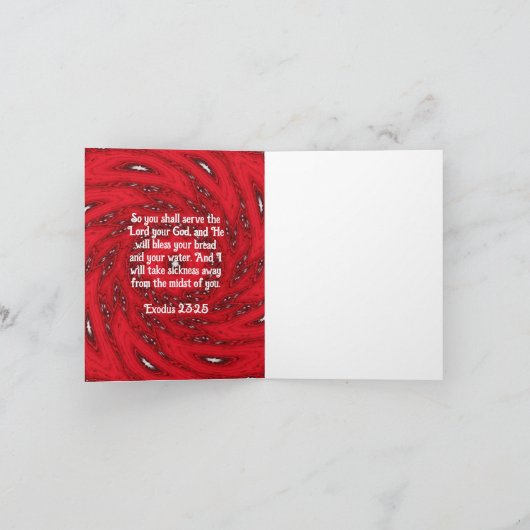 Bijbel verveelt het Healing Scripture Quote Exodus Notitiekaartje (Binnen)
