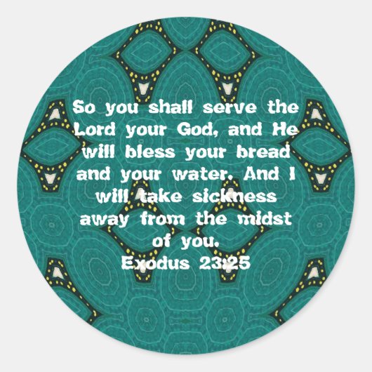 Bijbel verveelt het Healing Scripture Quote Exodus Ronde Sticker (Voorkant)