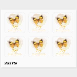 Bijbel voor Christelijke vlinder:Joy Vierkante Sticker