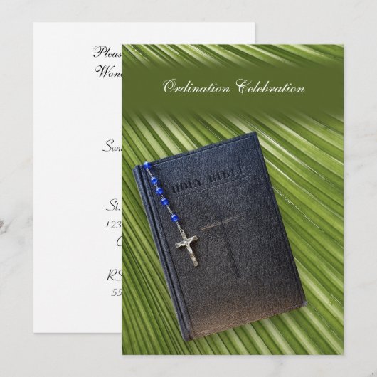 Bijbel voor de uitnodiging van de Orde en Palm Lea (Voorkant / Achterkant)