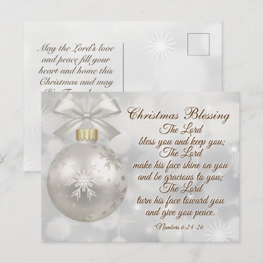 Bijbel voor kerstmis 6 24-26 briefkaart (Voorkant / Achterkant)
