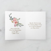 Bijbel voor paasbessen Verse Elegant Roze Floral Kaart (Binnen)