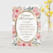 Bijbel voor paasbessen Verse Elegant Roze Floral Kaart (Gele Bloem)