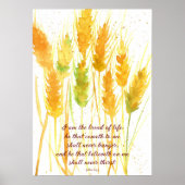 Bijbel voor scripts Verse John 6:35 Wheat Religiou Poster (Voorkant)