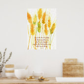 Bijbel voor scripts Verse John 6:35 Wheat Religiou Poster (Keuken)
