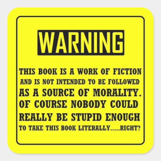 Bijbel Waarschuwingslabel Vierkante Sticker (Voorkant)