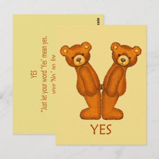Bijbelbare Beren ~ Ja scripts ~ Flashcard Briefkaart (Voorkant / Achterkant)