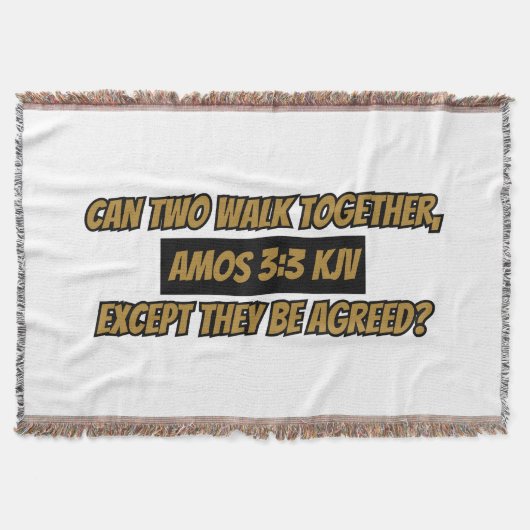 Bijbelbare versie van Amos 3:3 KJV-scripts Deken (Voorkant)