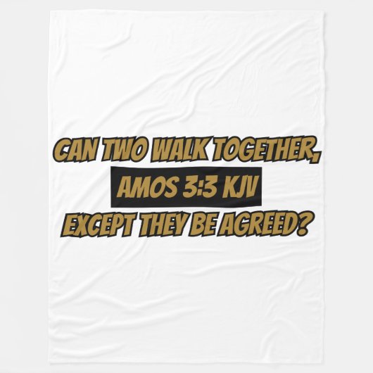 Bijbelbare versie van Amos 3:3 KJV-scripts Fleece Deken (Voorkant)