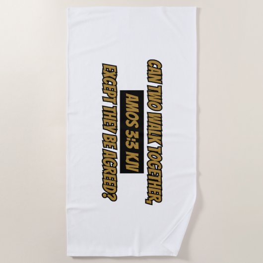 Bijbelbare versie van Amos 3:3 KJV-scripts Strandlaken (Voorkant)