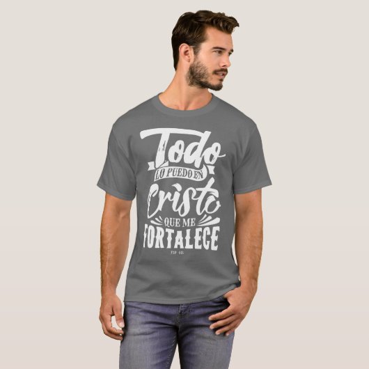 Bijbelbericht Christelijke God in het Spaans T-shirt (Voorkant volledig)