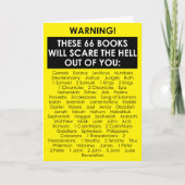 Bijbelboek Lijst Scare Hell Out Funny Christelijk Bedankkaart (Voorkant)