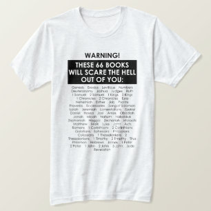 Bijbelboek Lijst Scare Hell Out Funny Christelijk T-shirt