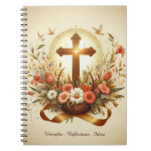 Bijbelboek met kruis- en bloemaccenten notitieboek (Voorkant)