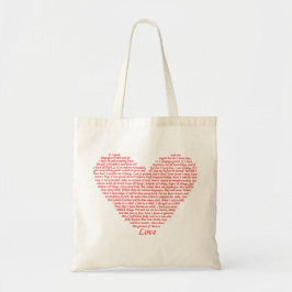 Bijbelcitaat 1 Korintiërs 13 Liefde Hart Kunst Ont Tote Bag