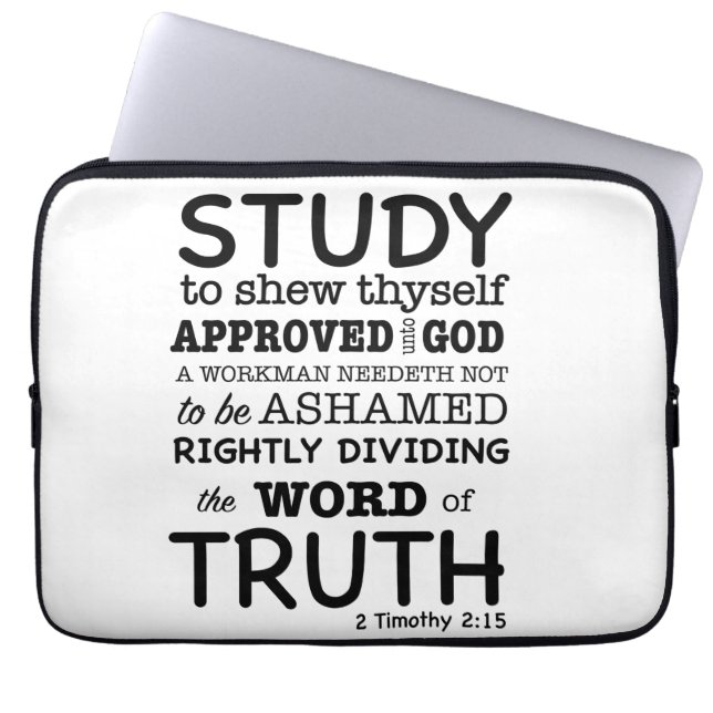 Bijbelcitaat 2 Timothy 2:15 Laptop Sleeve (Voorkant)