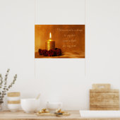 Bijbelcitaat met kerstkaars poster (Keuken)