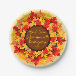Bijbelcitaat najaar laat Thanksgiving klein van 7  Papieren Bordje