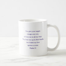 Bijbelcitaat Psalm 91 Gift, Paarse Angel Coffee Mo