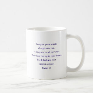 Bijbelcitaat Psalm 91 Gift, Paarse Angel Coffee Mo Koffiemok