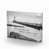 Bijbelcitaat Psalms 18:28 vuurtoren fotoblok (Rechts)