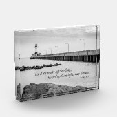 Bijbelcitaat Psalms 18:28 vuurtoren fotoblok (Links)