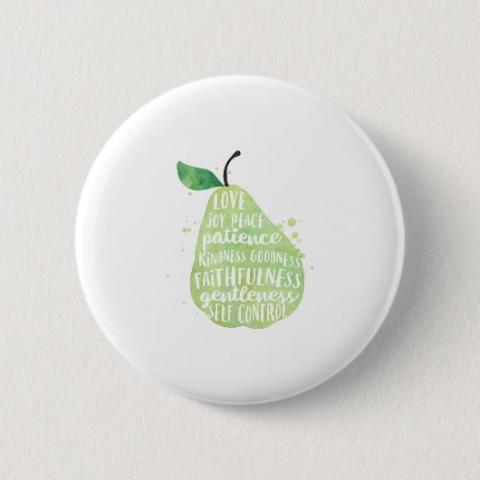 Bijbelcitaat Religieuze groene peer Ronde Button 5,7 Cm (Voorkant)