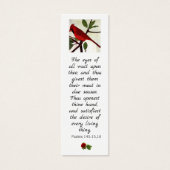 Bijbelcitaat voor scripts en Bladwijzer voor rode Mini Visitekaartjes (Voorkant)