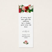 Bijbelcitaat voor scripts Floral Rosy Bladwijzer Mini Visitekaartjes (Voorkant)