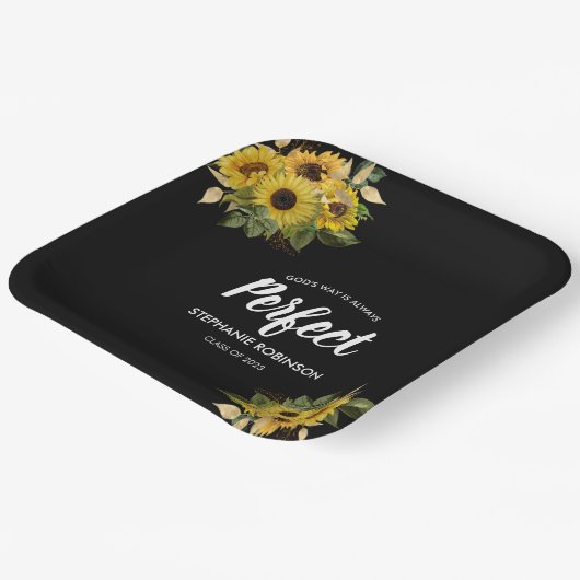 Bijbelcitaat Zonnebloem Moderne Papieren Bordje (Gebogen)