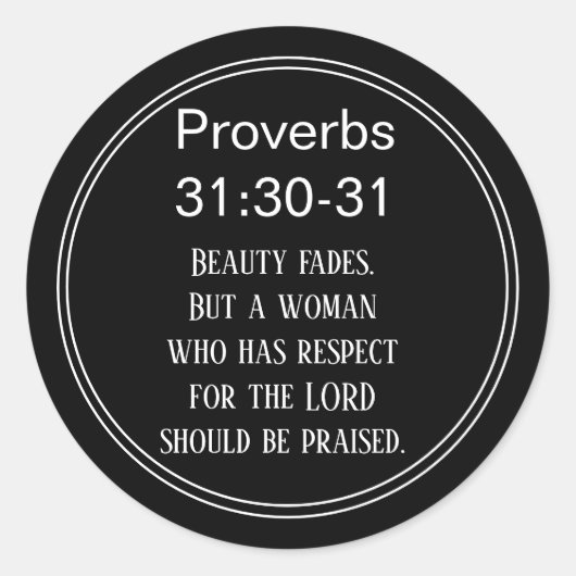 Bijbelcitaatscriptie verse spreekwoordconferentie ronde sticker (Voorkant)