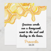 Bijbelcitaten, Christelijke Kaart, Genadige woorde Bedankkaart (Voorkant / Achterkant)