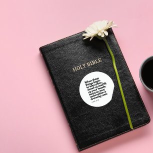 Bijbelcitaten: Sta op en til je hoofd op Ronde Sticker