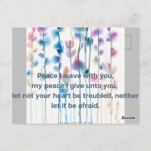 Bijbelcomfort, waterverf bloemen briefkaart (Achterkant)