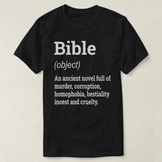 Bijbeldefinitie Funny Atheïst Humor Atheïsme Anti T-shirt (Design voorkant)