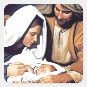 Bijbelgeloof Jezus Christus inspirerend bidden Vierkante Sticker