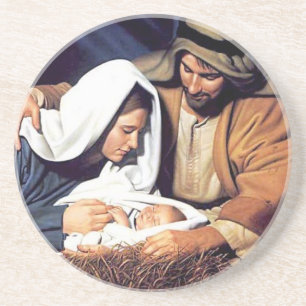 Bijbelgeloof Jezus Christus inspirerend bidden Zandsteen Onderzetter