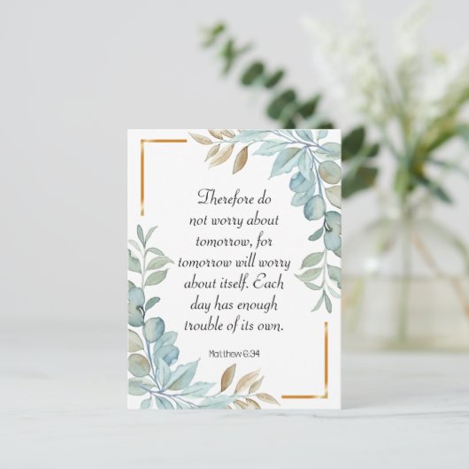 Bijbelgroen dikkopschrift briefkaart (Staand voorkant)