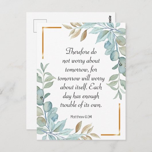 Bijbelgroen dikkopschrift briefkaart (Voorkant / Achterkant)