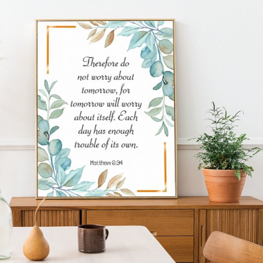 Bijbelgroen poster met schoudergeschrift