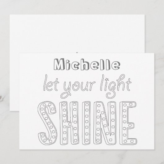Bijbelkleurige Kaart - Laat uw licht schijnen (Voorkant / Achterkant)